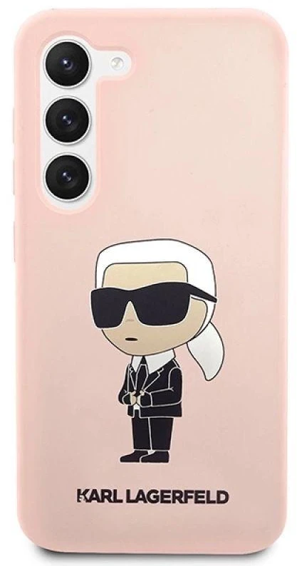 Karl Lagerfeld KLHCS23MSNIKBCP S23+ S916 kietas dėklas rožinės spalvos Silicone Ikonik