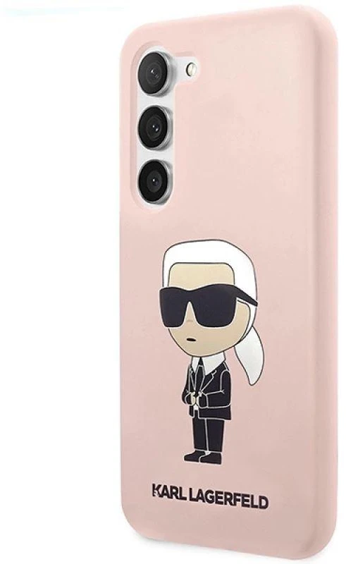 Karl Lagerfeld KLHCS23MSNIKBCP S23+ S916 kietas dėklas rožinės spalvos Silicone Ikonik
