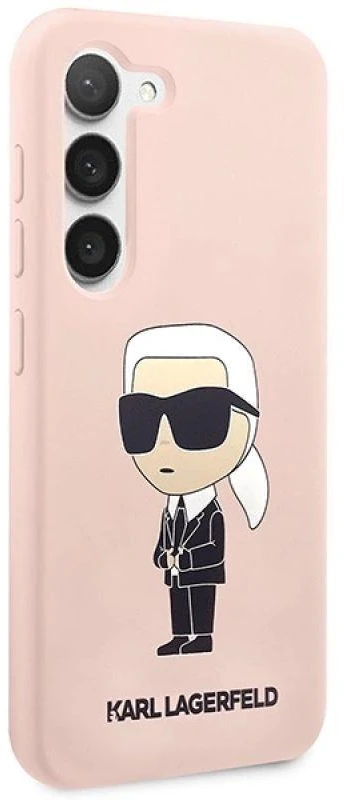 Karl Lagerfeld KLHCS23MSNIKBCP S23+ S916 kietas dėklas rožinės spalvos Silicone Ikonik