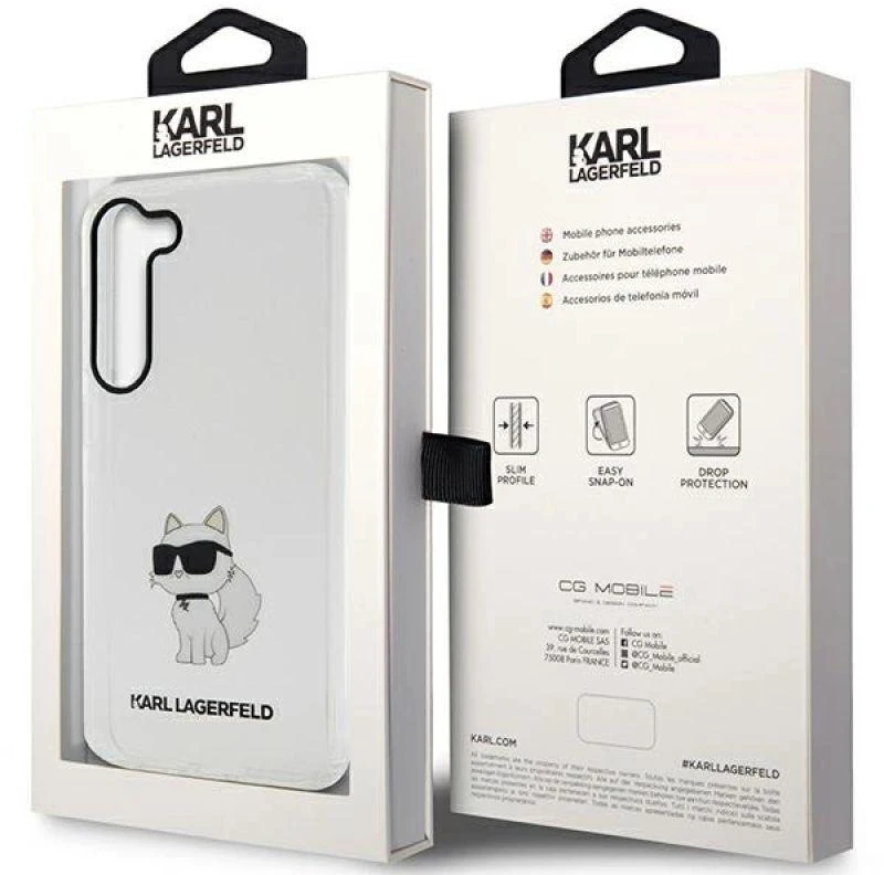 Karl Lagerfeld KLHCS23SHNCHTCT S23 S911 skaidrus kietas dėklas Ikonik Choupette