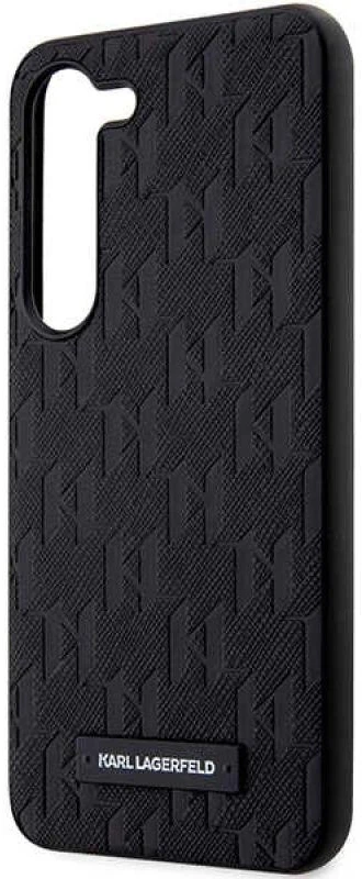 Karl Lagerfeld KLHCS23SSAKLHPK S23 S911 kietas dėklas juodos spalvos Saffiano Mono Metal Logo