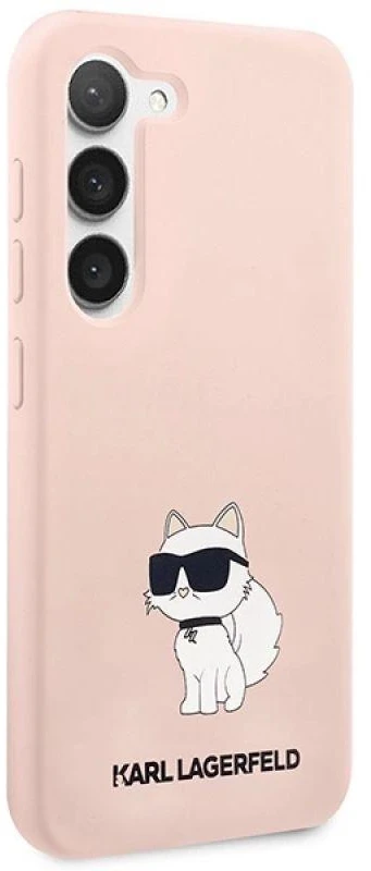 Karl Lagerfeld KLHCS23SSNCHBCP S23 S911 kietas dėklas rožinės spalvos Silicone Choupette