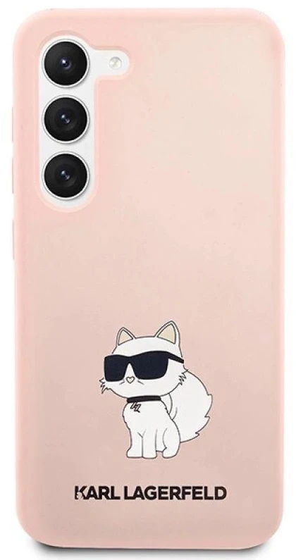 Karl Lagerfeld KLHCS23SSNCHBCP S23 S911 kietas dėklas rožinės spalvos Silicone Choupette