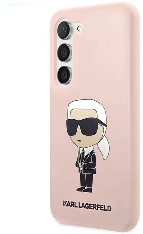 Karl Lagerfeld KLHCS23SSNIKBCP S23 S911kietas dėklas rožinės spalvos Silicone Ikonik