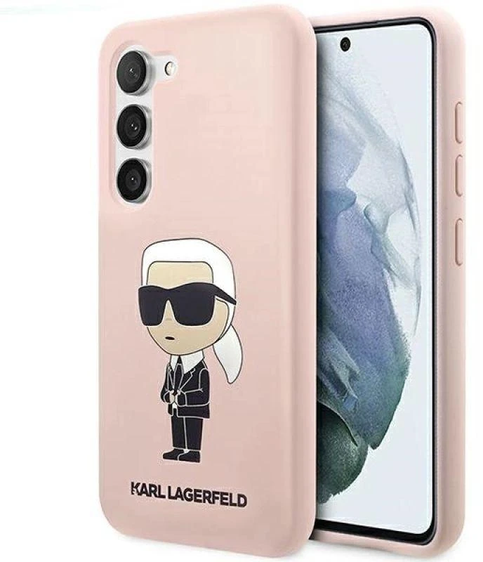 Karl Lagerfeld KLHCS23SSNIKBCP S23 S911kietas dėklas rožinės spalvos Silicone Ikonik