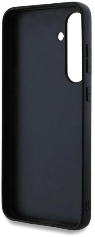 Karl Lagerfeld KLHCS24FEPGKLKCPK Samsung Galaxy S24 FE S721 juodos spalvos kietas dėklas Monogram Karl&Chaoupette Head Pin