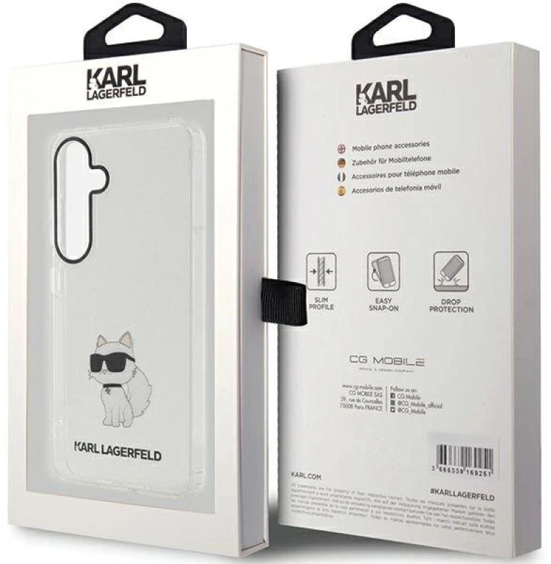 Samsung Galaxy S24 Plus Karl Lagerfeld dėklas IML Choupette (KLHCS24MHNCHTCT) skaidrus