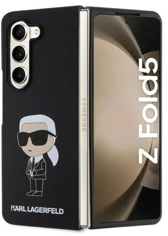 Dėklas Karl Lagerfeld KLHCZFD5SNIKBCK WITH FOLD5 HARDCASE Juodas/Juodas SILICONE ICONIK