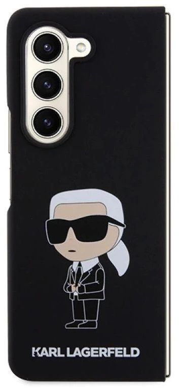 Dėklas Karl Lagerfeld KLHCZFD5SNIKBCK WITH FOLD5 HARDCASE Juodas/Juodas SILICONE ICONIK