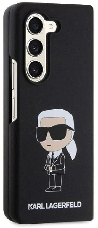 Dėklas Karl Lagerfeld KLHCZFD5SNIKBCK WITH FOLD5 HARDCASE Juodas/Juodas SILICONE ICONIK