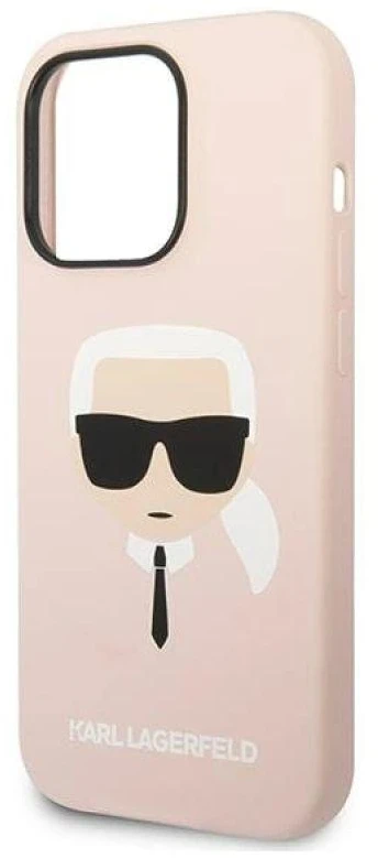 Dėklas Karl Lagerfeld Hardcase Silicone Karl`s Head Magsafe KLHMP14LSLKHLP Galinis dangtelis, Apple, iPhone 14 Pro, Silikoninis, Rožinė, 6.1 "