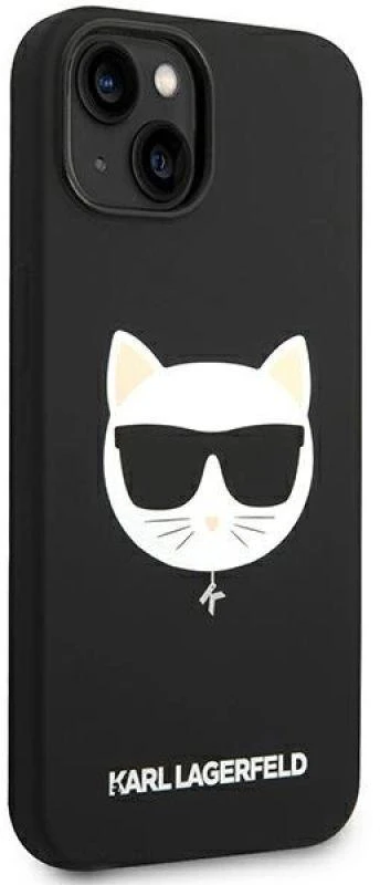 Karl Lagerfeld KLHMP14MSLCHBK iPhone 14 Plus / 15 Plus 6,7″ kietas dėklas juodos spalvos Silicone Choupette