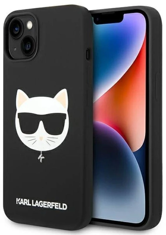 Karl Lagerfeld KLHMP14MSLCHBK iPhone 14 Plus / 15 Plus 6,7″ kietas dėklas juodos spalvos Silicone Choupette