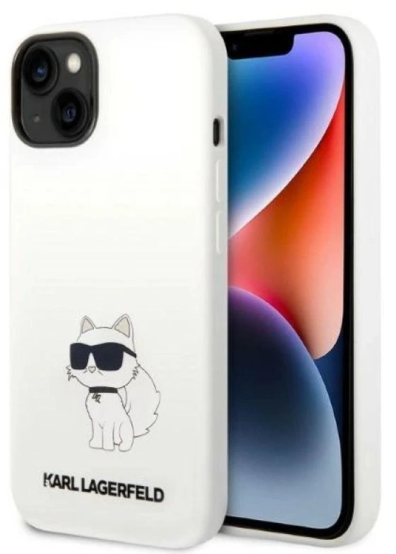 Karl Lagerfeld KLHMP14MSNCHBCH iPhone 14 Plus /15 Plus 6,7″ kietas dėklas baltos spalvos Silikono Choupette MagSafe
