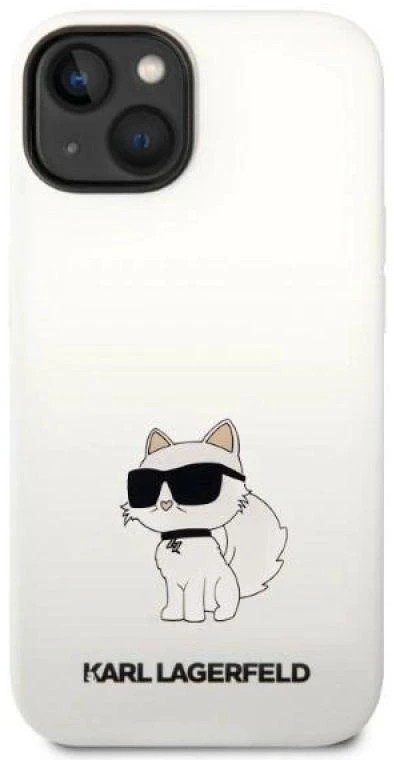 Karl Lagerfeld KLHMP14MSNCHBCH iPhone 14 Plus /15 Plus 6,7″ kietas dėklas baltos spalvos Silikono Choupette MagSafe