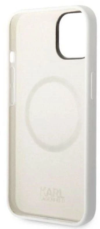 Karl Lagerfeld KLHMP14MSNCHBCH iPhone 14 Plus /15 Plus 6,7″ kietas dėklas baltos spalvos Silikono Choupette MagSafe