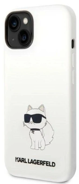 Karl Lagerfeld KLHMP14MSNCHBCH iPhone 14 Plus /15 Plus 6,7″ kietas dėklas baltos spalvos Silikono Choupette MagSafe