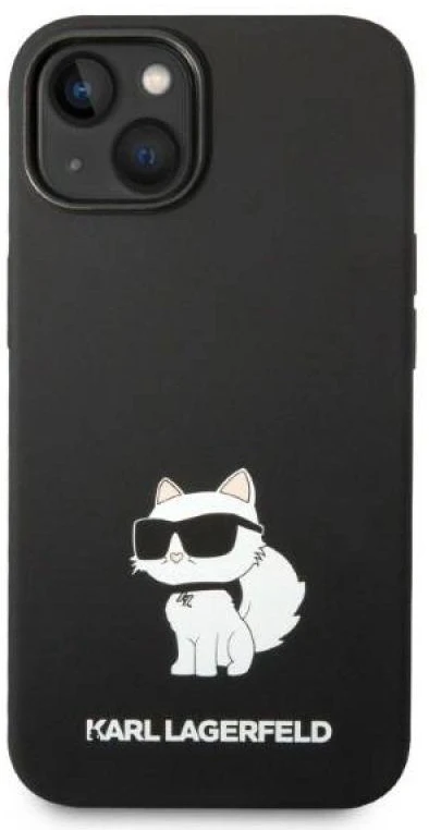Karl Lagerfeld dėklas, skirtas iPhone 14 Plus 6,7 KLHMP14MSNCHBCK juodas kietas dėklas, skirtas Magsafe Silicone NFT Choupette