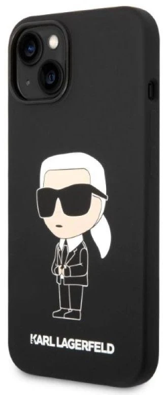 Karl Lagerfeld dėklas iPhone 14 Plus 6,7 KLHMP14MSNIKBCK juodas hard dėklas Magsafe Silikoninis NFT Ikonik