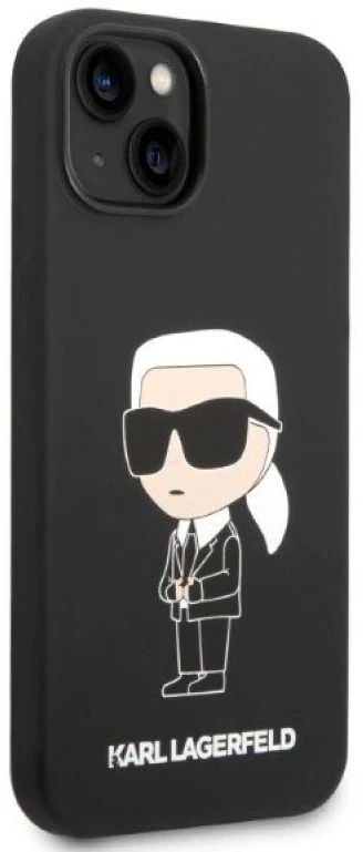 Karl Lagerfeld dėklas iPhone 14 Plus 6,7 KLHMP14MSNIKBCK juodas hard dėklas Magsafe Silikoninis NFT Ikonik