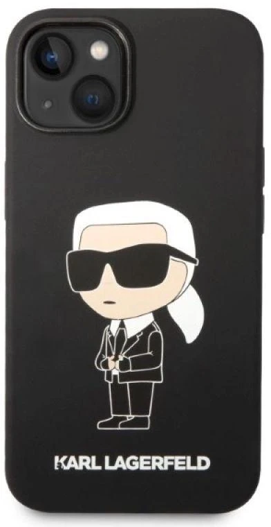Karl Lagerfeld dėklas iPhone 14 Plus 6,7 KLHMP14MSNIKBCK juodas hard dėklas Magsafe Silikoninis NFT Ikonik
