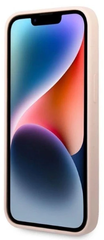 Karl Lagerfeld KLHMP14MSNIKBCP iPhone 14 Plus / 15 Plus 6,7″ kietas dėklas rožinės spalvos Silicone Ikonik Mag