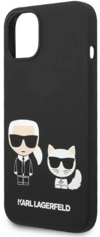 Apple iPhone 14 Plus Karl Lagerfeld dėklas Liquid silikoninis Karl & Choupette Magsafe (KLHMP14MSSKCK) juodos spalvos