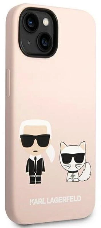Karl Lagerfeld KLHMP14SSSKCI iPhone 14 6.1" kietas dėklas šviesiai rožinis / šviesiai rožinis silikoninis Karl & Choupette Magsafe dėklas