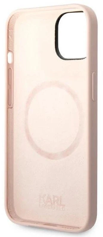 Karl Lagerfeld KLHMP14SSSKCI iPhone 14 6.1" kietas dėklas šviesiai rožinis / šviesiai rožinis silikoninis Karl & Choupette Magsafe dėklas