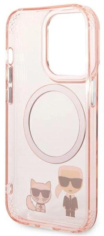 Karl Lagerfeld KLHMP14XHKCP iPhone 14 Pro Max 6,7″ kietas dėklas rožinės spalvos Karl & Choupette Aliuminio Ma