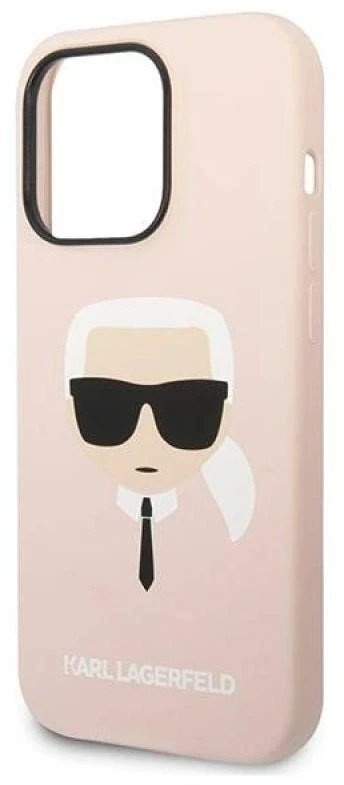Dėklas Karl Lagerfeld KLHMP14XSLKHLP IPHONE 14 PRO MAX 6.7 "HARDCASE LIGHT Rožinis/LIGHT Rožinis SILICONE KARL`S HEAD MAGSAFE