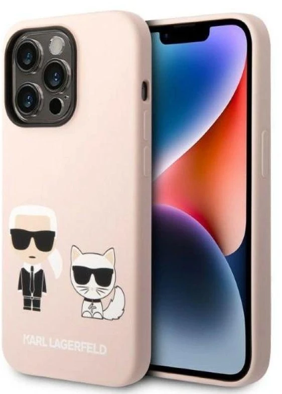 Karl Lagerfeld KLHMP14XSSKCI Apple iPhone 14 Pro Max 6,7″ kietas dėklas light rožinės spalvos Silicone Karl & C