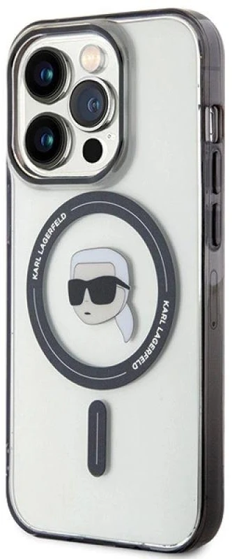Karl Lagerfeld KLHMP15LHKHNOTK Apple iPhone 15 Pro 6.1″ skaidrus kietas dėklas IML Karl`s Head MagSafe