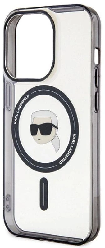 Karl Lagerfeld KLHMP15LHKHNOTK Apple iPhone 15 Pro 6.1″ skaidrus kietas dėklas IML Karl`s Head MagSafe