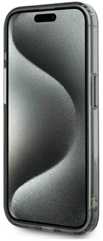 Karl Lagerfeld KLHMP15LHLSCHK Apple iPhone 15 Pro 6.1″ juodos spalvos kietas dėklas IML Metal Choupette Head Mag