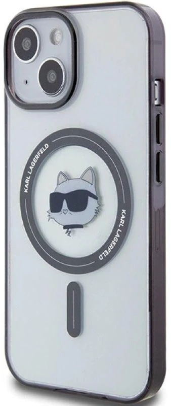 Karl Lagerfeld KLHMP15SHCHNOTK Apple iPhone 15/ 14 / 13 6.1″ skaidrus kietas dėklas IML Choupette`s Head Mag