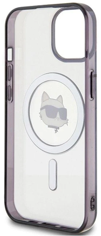 Karl Lagerfeld KLHMP15SHCHNOTK Apple iPhone 15/ 14 / 13 6.1″ skaidrus kietas dėklas IML Choupette`s Head Mag