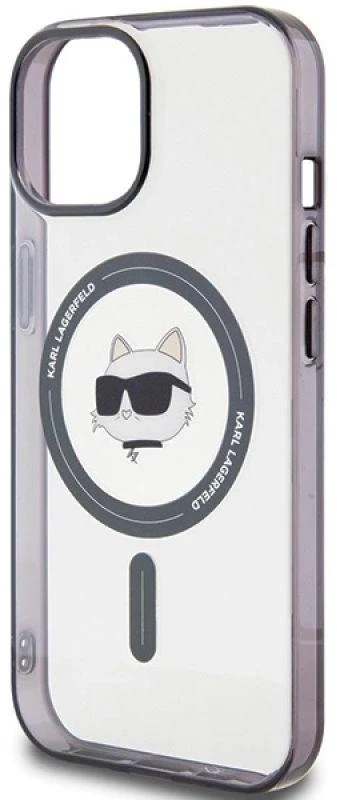 Karl Lagerfeld KLHMP15SHCHNOTK Apple iPhone 15/ 14 / 13 6.1″ skaidrus kietas dėklas IML Choupette`s Head Mag