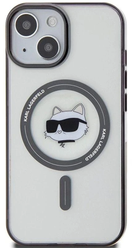 Karl Lagerfeld KLHMP15SHCHNOTK Apple iPhone 15/ 14 / 13 6.1″ skaidrus kietas dėklas IML Choupette`s Head Mag