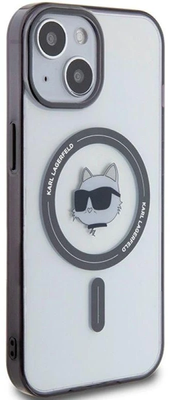 Karl Lagerfeld KLHMP15SHCHNOTK Apple iPhone 15/ 14 / 13 6.1″ skaidrus kietas dėklas IML Choupette`s Head Mag