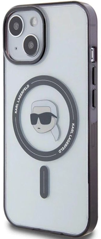 Karl Lagerfeld KLHMP15SHKHNOTK Apple iPhone 15/ 14 / 13 6.1″ skaidrus kietas dėklas IML Karl`s Head MagSafe