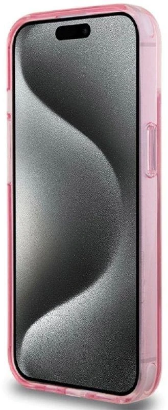 Karl Lagerfeld KLHMP15SHMRSCHP Apple iPhone 15/ 14 / 13 6.1″ rožinės spalvos kietas dėklas Ring Stand Choupette Head