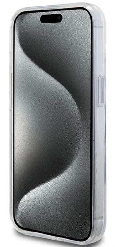 Karl Lagerfeld KLHMP15SHMRSKCH Apple iPhone 15/ 14 / 13 6.1″ baltos spalvos kietas dėklas Ring Stand Karl&Choupett