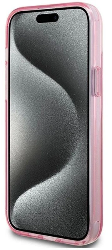 Karl Lagerfeld KLHMP15SHMRSKCP Apple iPhone 15/ 14 / 13 6.1″ rožinės spalvos kietas dėklas Ring Stand Karl&Choupett