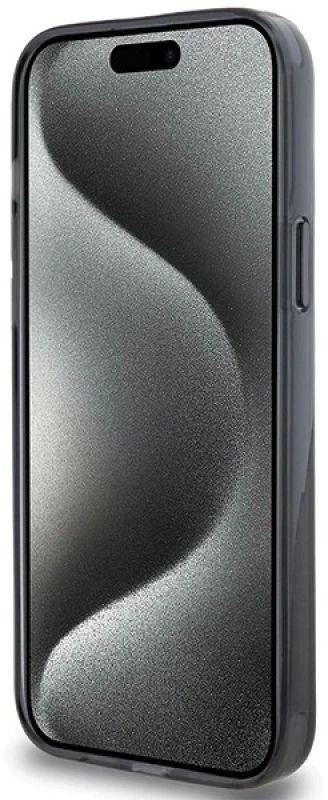 Karl Lagerfeld KLHMP15SHMRSKHK Apple iPhone 15/ 14 / 13 6.1″ juodos spalvos kietas dėklas Ring Stand Karl Head Ma