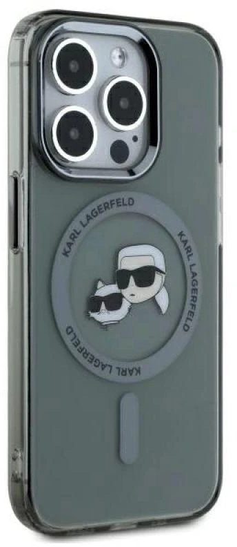 Karl Lagerfeld KLHMP15XHLSKCK Apple iPhone 15 Pro Max 6.7″ juodos spalvos kietas dėklas IML Metal Karl&Choupette