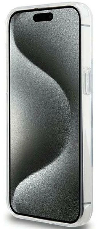 Karl Lagerfeld KLHMP15XHMRSKHH Apple iPhone 15 Pro Max 6.7″ baltos spalvos kietas dėklas Ring Stand Karl Head MagSafe