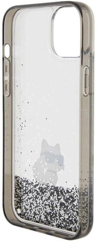 Karl Lagerfeld KLHCP15MLKCNSK Apple iPhone 15 Plus/ 14 Plus 6.7″ skaidrus kietas dėklas Liquid Glitter Choup