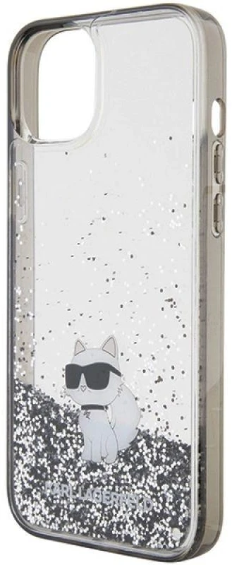 Karl Lagerfeld KLHCP15MLKCNSK Apple iPhone 15 Plus/ 14 Plus 6.7″ skaidrus kietas dėklas Liquid Glitter Choup