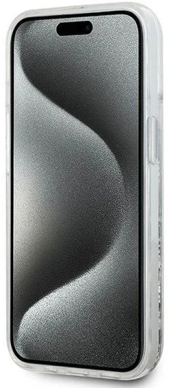 Karl Lagerfeld KLHMP15SLGCHSGH Apple iPhone 15 /14 / 13 6.1″ kietas dėklas skaidrus Liquid Glitter Choupette